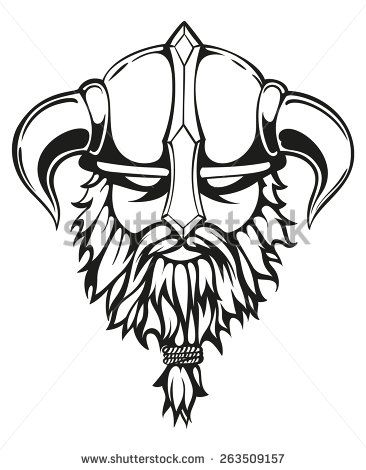 366x470 Stock Vector Brutal Viking Warrior Monochrome Contours