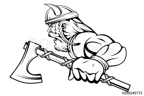 500x334 Viking Warrior With A Traditional Battle Ax In His Hand, Suitable