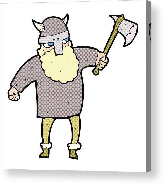 667x752 Cartoon Viking Warrior Acrylic Print