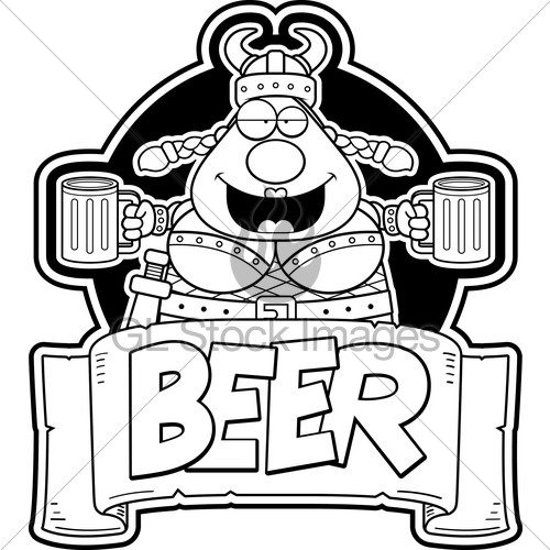 500x500 Cartoon Viking Woman Beer Label Gl Stock Images