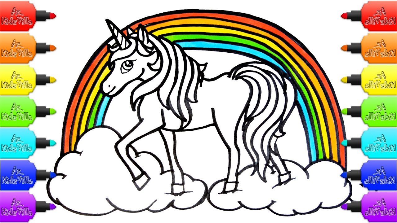 1280x720 Unicorn Coloring And Drawing For Kids How To Draw My Little Pony