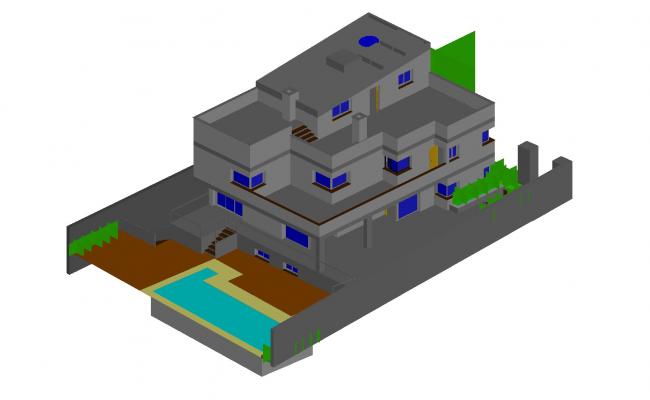 650x400 Drawing Of The Villa In Dwg