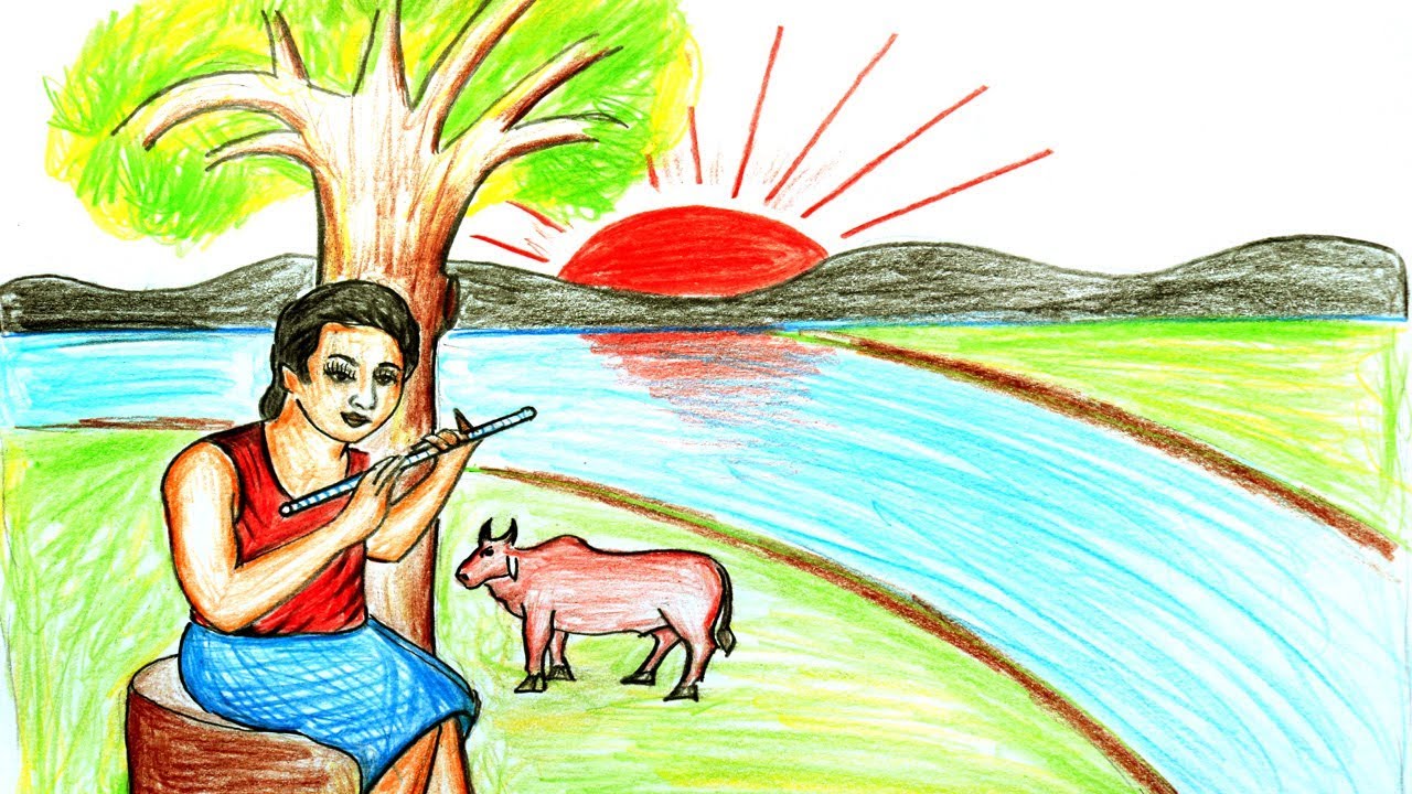 1280x720 Trick Art Drawing How To Draw Village Scenery