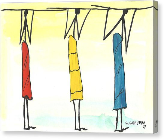 546x467 African Village Scene Canvas Prints