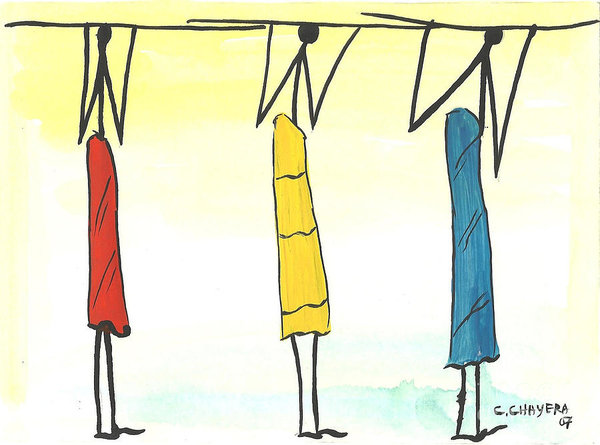 600x445 African Village Scene Paintings