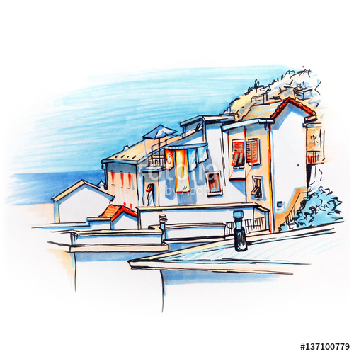 500x500 Picturesque View Of Colorful Houses In Manarola Fishing Village