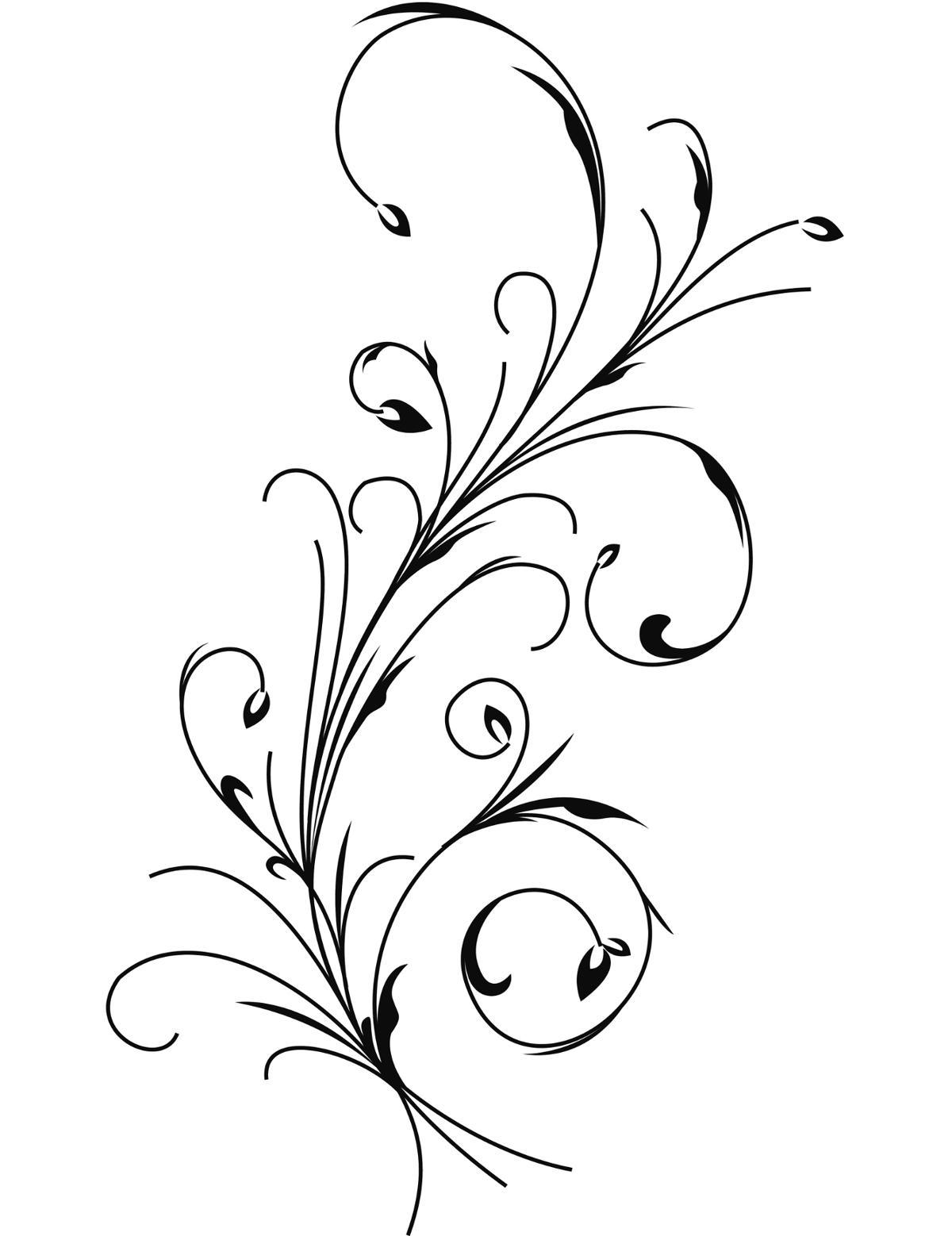 1200x1558 Vine Swirl Line Drawing Tattoo Designs
