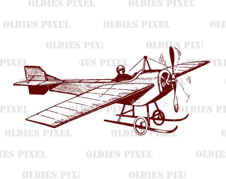 794x631 Vintage Airplane Line Art Illustration Hand Drawing Digi Image Etsy