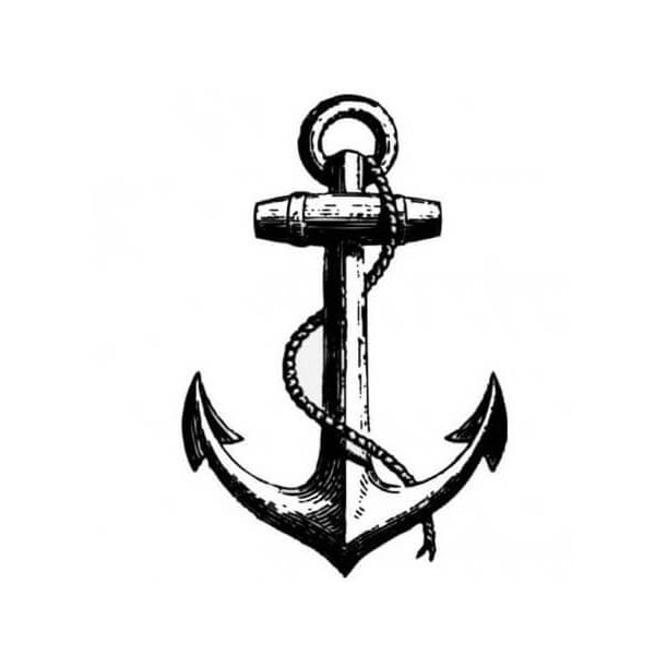 600x600 Marine Anchor Old School Temporary Tattoo Cm