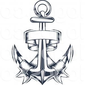 300x300 Photostock Vector Vintage Anchor Logo Elements Set With Boat Rope