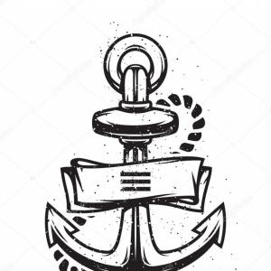 300x300 Stock Illustration Vintage Anchor With Ribbon Soidergi