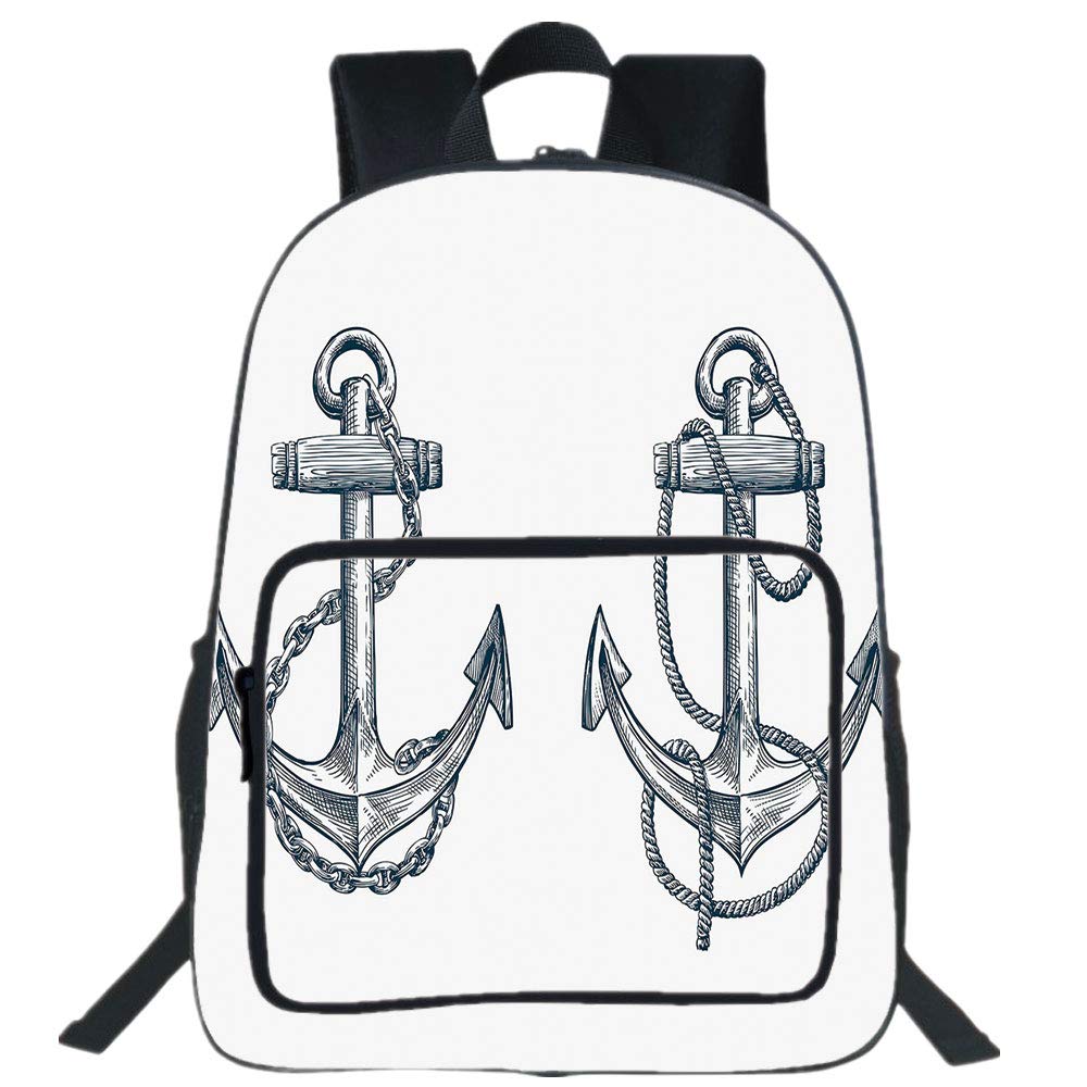 1000x1000 Iprint Large Casual Backpack,anchor,vintage Sketch