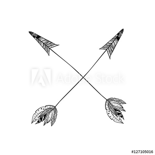 500x500 Arrow Of Boho Style Icon Bohemic Decoration And Vintage Theme