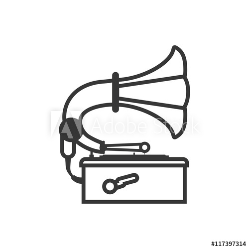 500x500 Gramaphone Technology Retro Vintage Icon Isolated And Flat