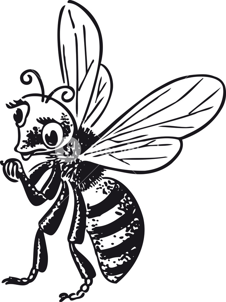 749x1000 Friendly Bee, Retro And Vintage Illustration In The Typical Swiss
