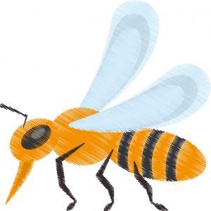 300x300 honey bee vintage drawing hand drawn vector createmepink