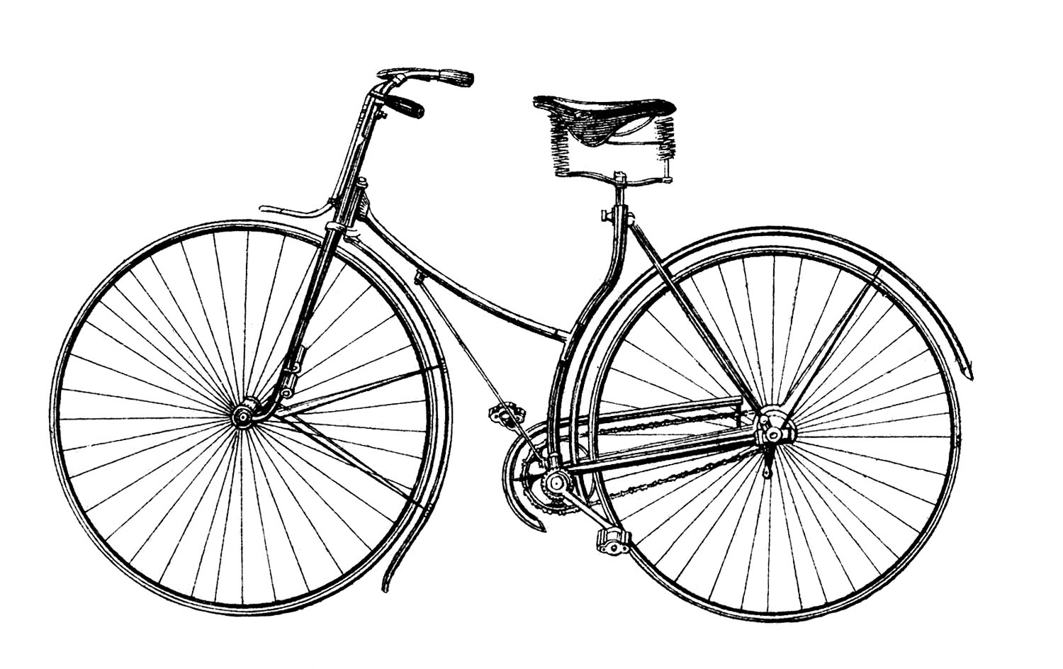 1500x944 Vintage Bicycle Drawing Vector Images