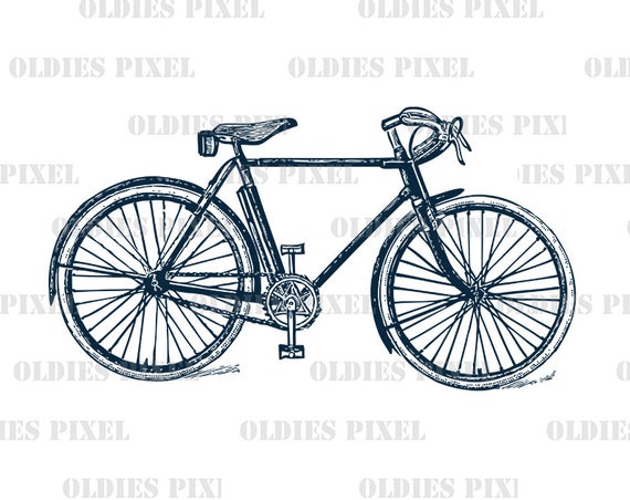 570x452 Vintage Bicycle Line Art Illustration Hand Drawing Digi Image Etsy