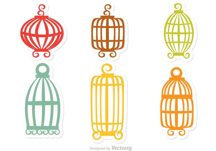 700x490 Colorful Vintage Bird Cage Vector