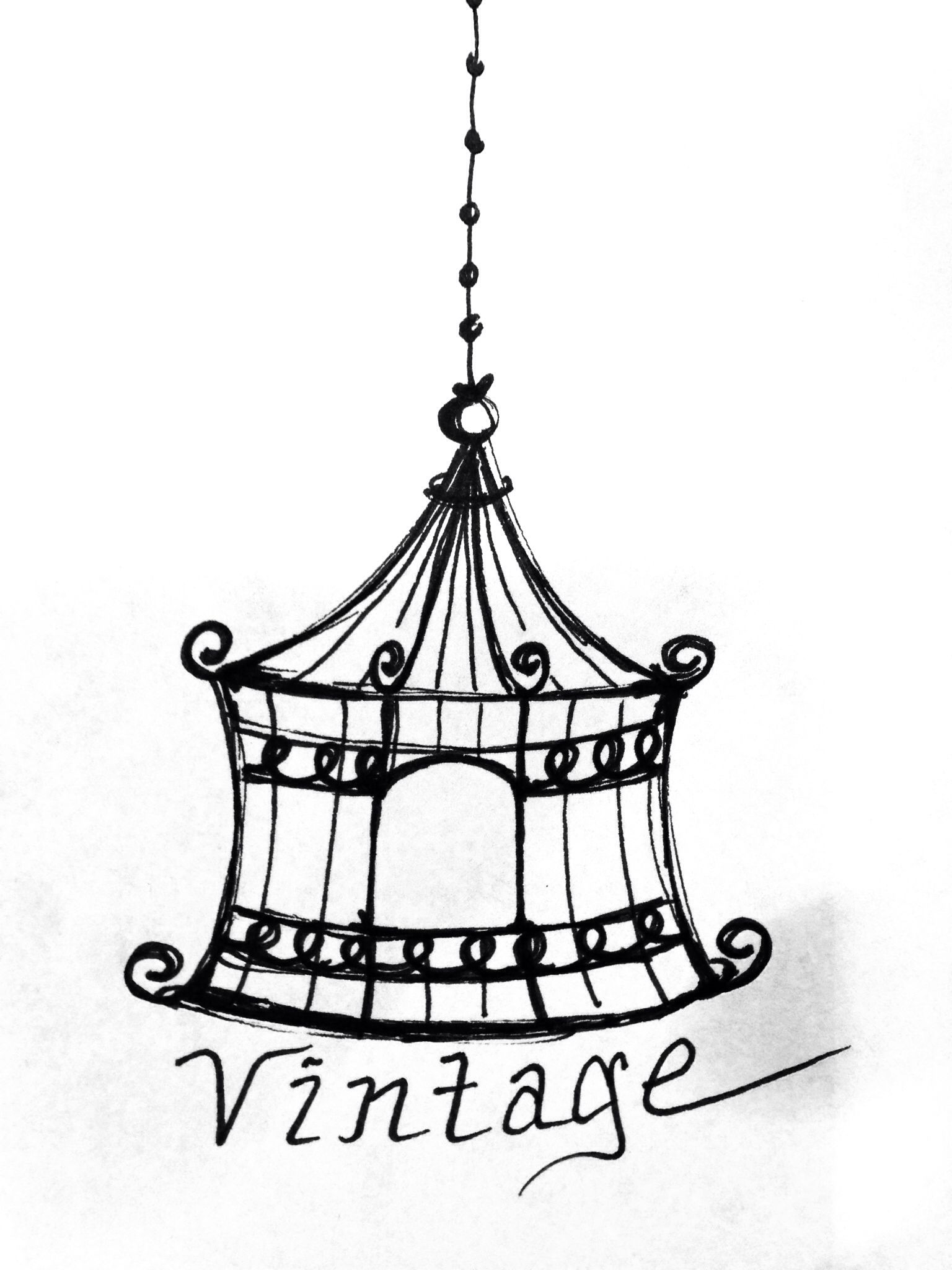 1536x2048 Vintage Bird Cage Sketch Oodles Of Doodles