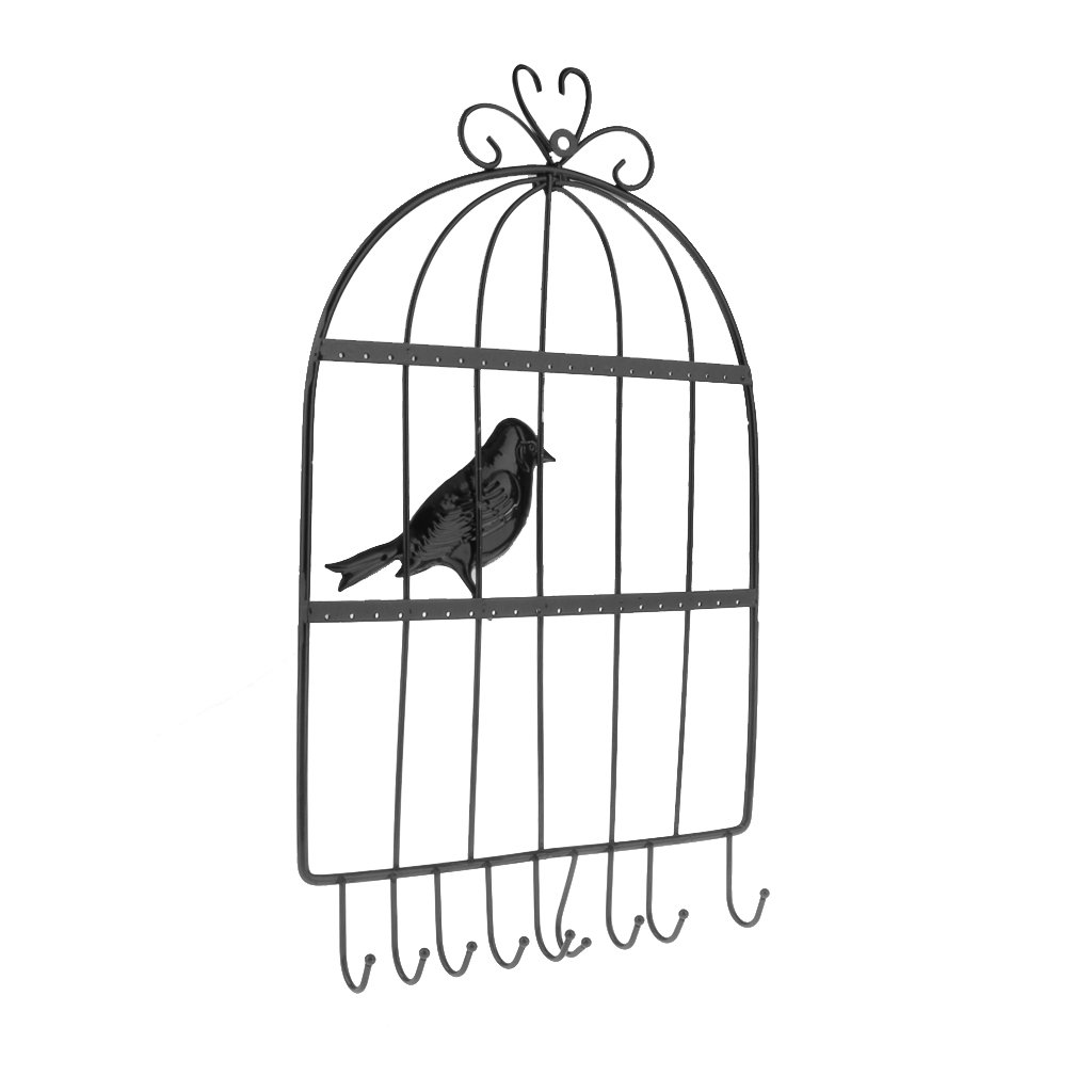 1024x1024 Birdcage Wall Hanger Earring Jewelry Display Holder Organizer Rack