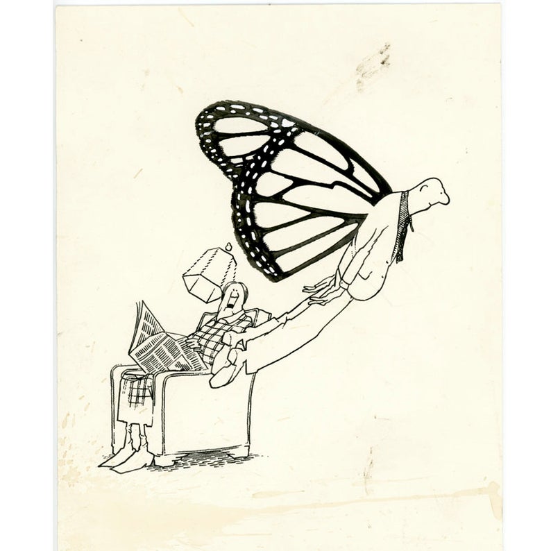 794x794 Vintage Guindon Cartoon Original Art Book Cover Guindon Etsy