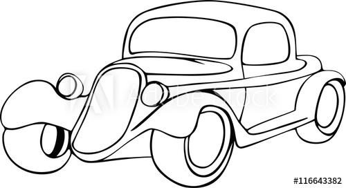 500x272 Save Download Preview Hand Drawing Vintage Car With Ornamental