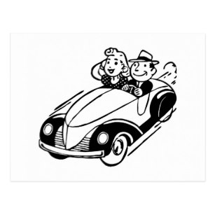 307x307 Vintage Car Drawing Postcards Zazzle Ca