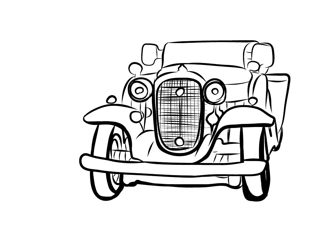 1060x772 Vintage Car Picture Drawing Drawing Skill