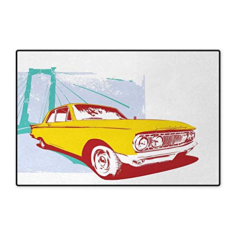 466x466 Vintage Car,door Mat,artwork With Old Vintage Custom