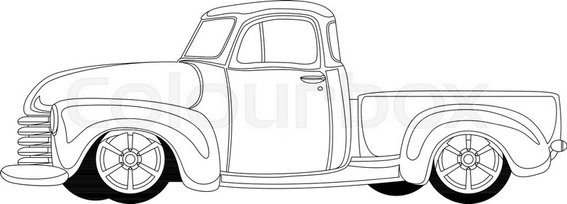 800x288 Classic Pickup Truck Vintage Vector Stock Vector Colourbox