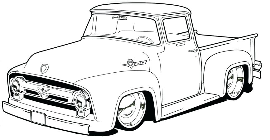 866x449 Pickup Truck Coloring