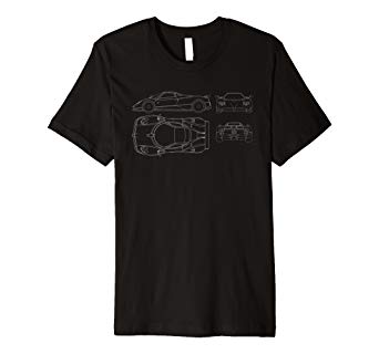 342x320 Vintage Car Blue Print Line Drawing T Shirt Clothing