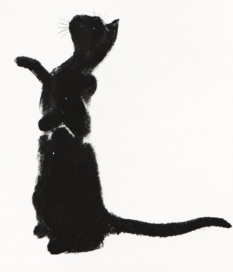 794x927 Cat Lover Art Vintage Cat Print