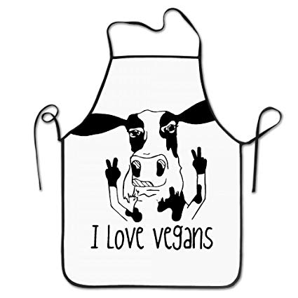 425x425 Funindiy I Love Vegans Cow Kitchen Apron For Women