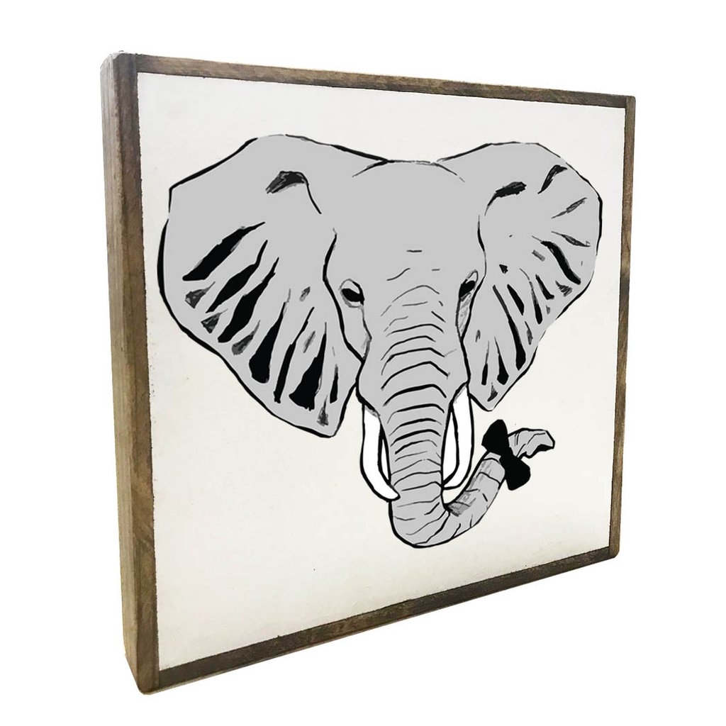 1024x1024 Elephant Framed Vintage Square Rustic Marlin