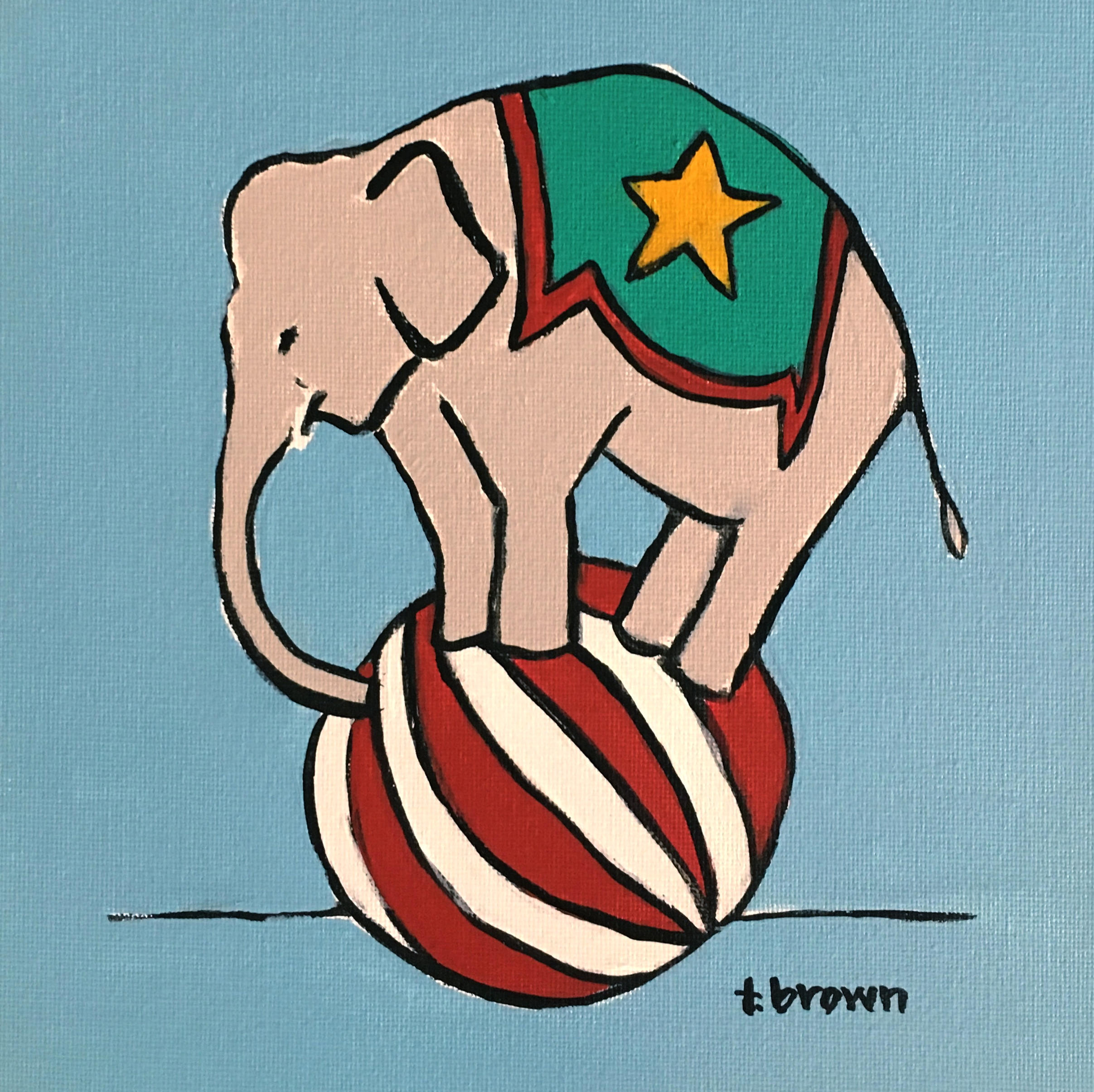2414x2409 Ellie Vintage Circus Elephant Nursery Art Original Etsy