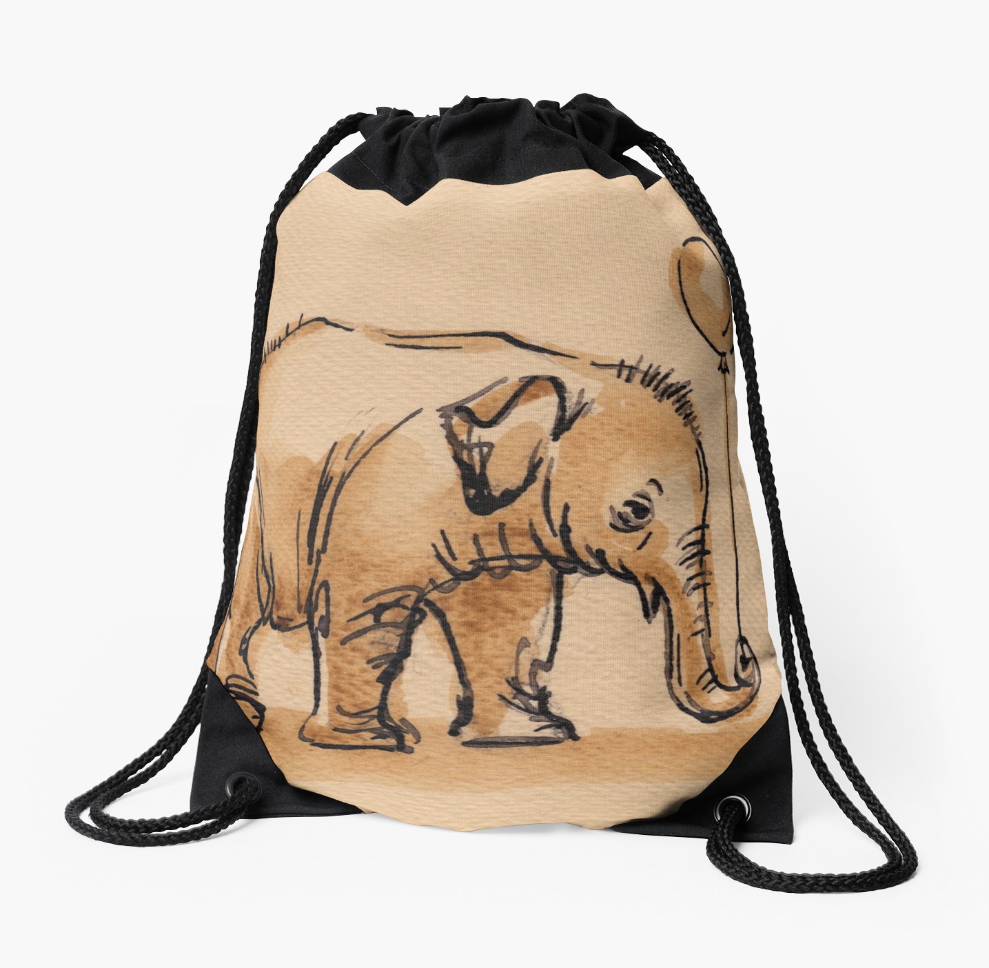 1435x1404 My Balloon Baby Elephant Watercolor Painting