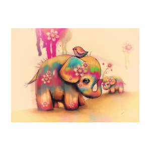 300x300 Vintage Elephant Art Print
