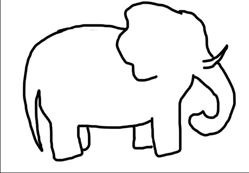 794x551 Vintage Stitch Elephant Outline Embroidery Design Alabama Etsy