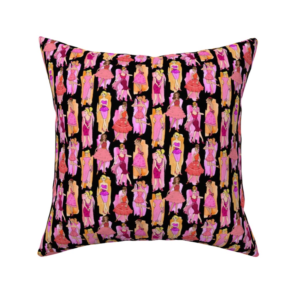 1024x1024 Girly Vintage Fashion Illustrations In Magenta On Catalan