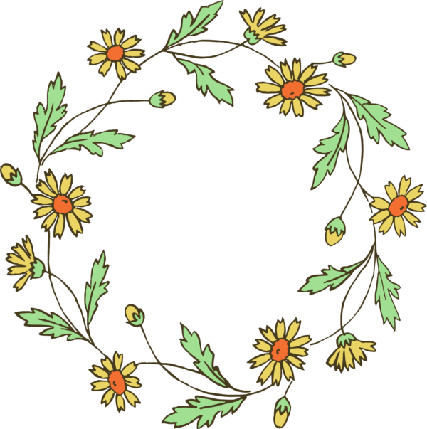 600x603 Hd Download Flower Wreath Clipart Transparent Background