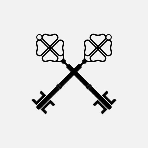 490x490 Black Vintage Crossed Key Vectors