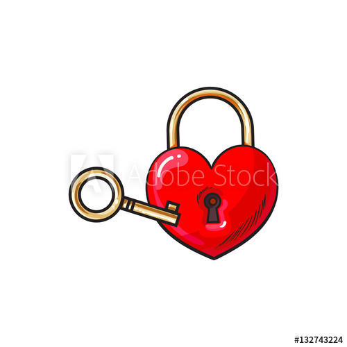 500x500 Red Heart Shaped Padlock And Key For Love Lock Unity Ceremony