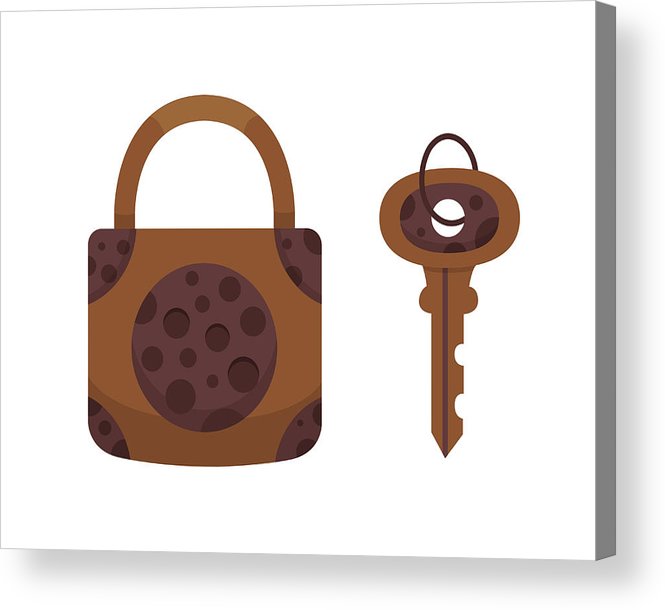 665x610 Vintage Key And Lock Vector Illustration Cartoon Padlock Secret