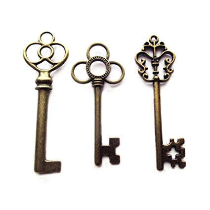 425x425 Aokbean Mixed Set Of Large Skeleton Keys In Antique