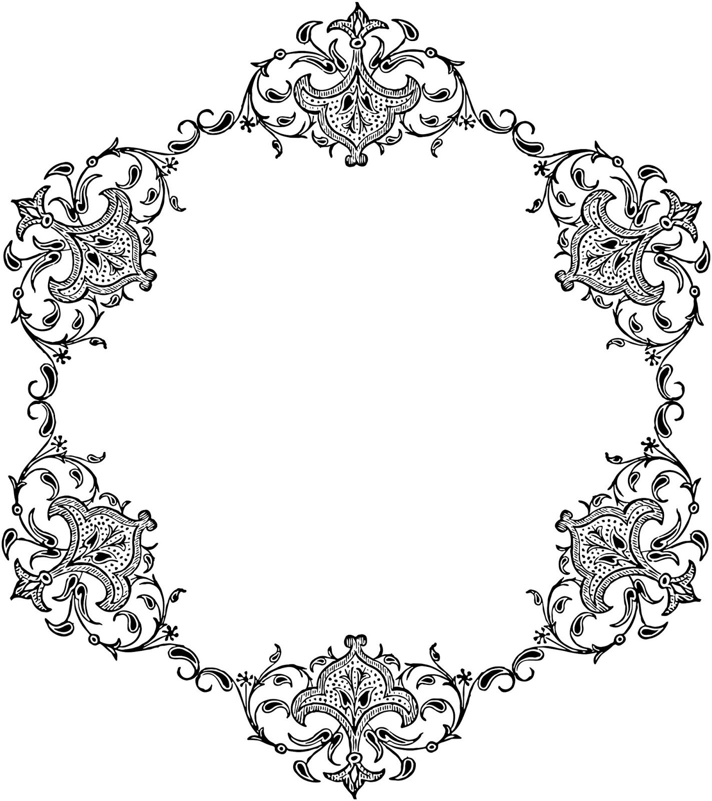 1423x1600 Line Art Clipart Vintage