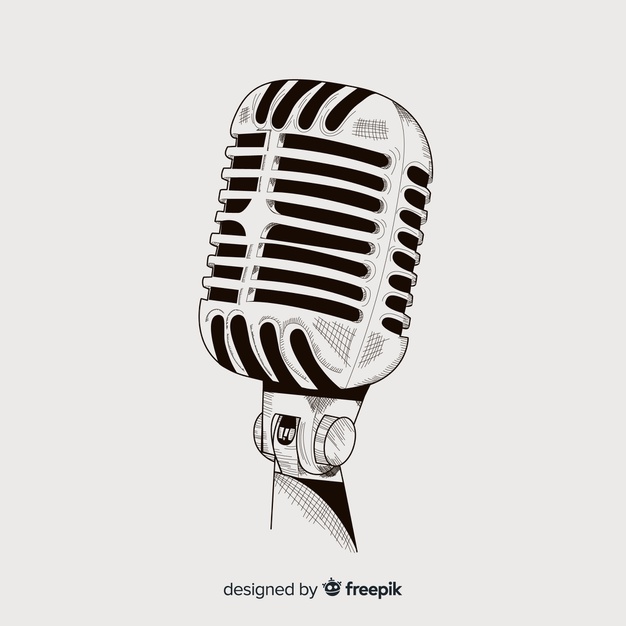 626x626 Realistic Hand Drawn Vintage Microphone Vector Free Download