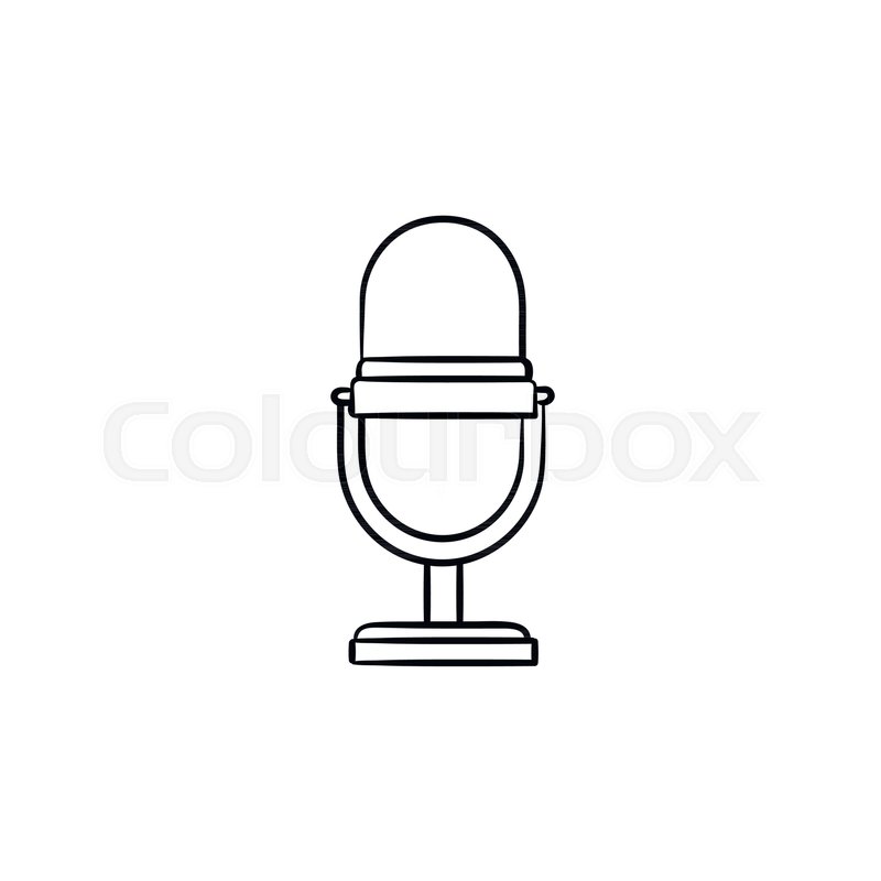 800x800 Retro Vintage Microphone Hand Drawn Stock Vector Colourbox