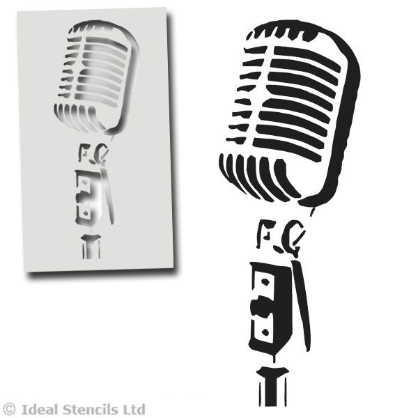 600x600 Vintage Microphone Stencil